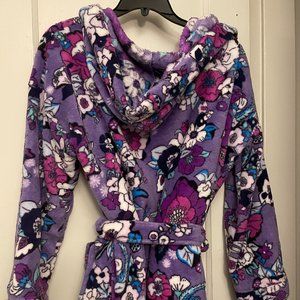 Vera Bradley Plush Fleece Robe with Hood & Pockets